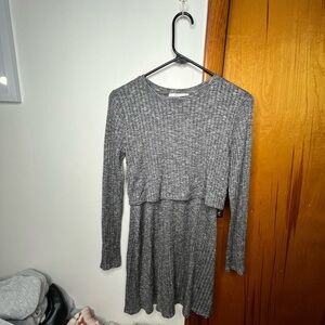 Abercrombie & Fitch S Small Charcoal Knit women’s tiered Dress